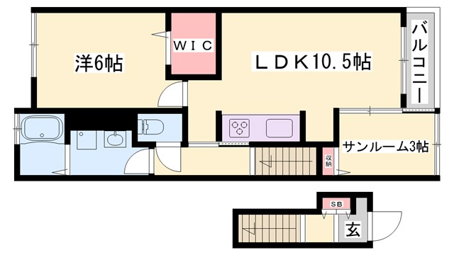 メゾン　グレーヌ王子町IIの間取り