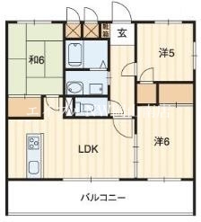 岡山市北区蕃山町のマンションの間取り