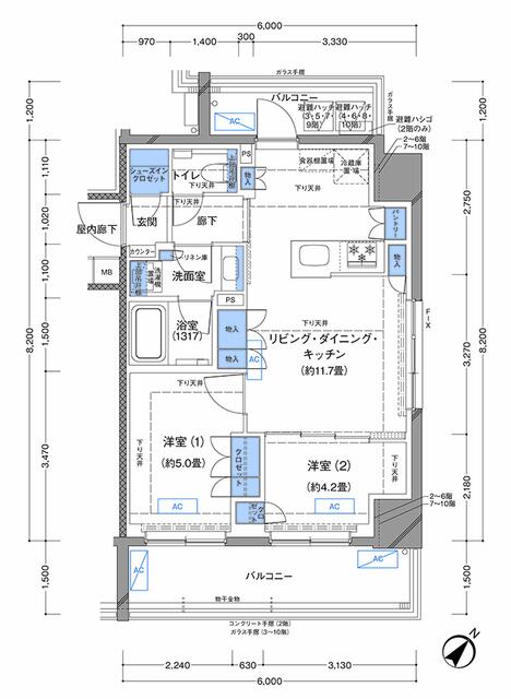 横浜市南区高根町のマンションの間取り