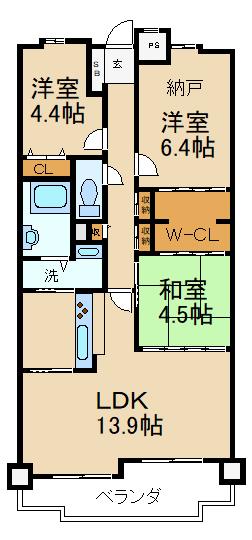 シティハイツねやがわII番館の間取り