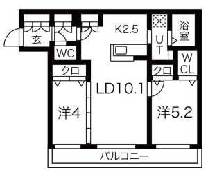 アルファスクエア菊水２条の間取り