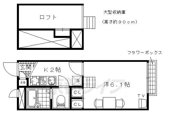 レオパレス南小栗栖の間取り