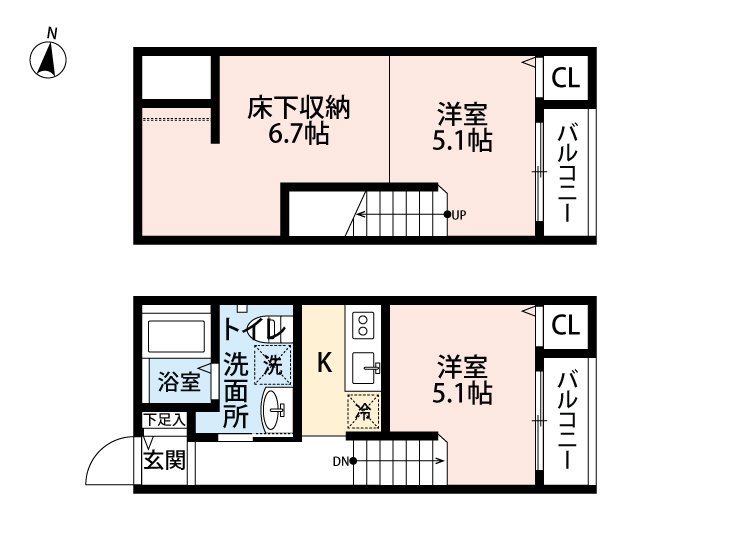 CRASTINE南熊本の間取り