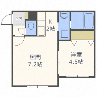 札幌市西区八軒六条東のマンションの間取り