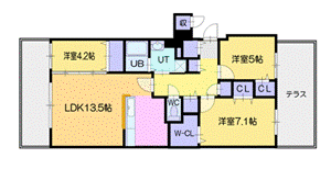 千歳市幸町のマンションの間取り