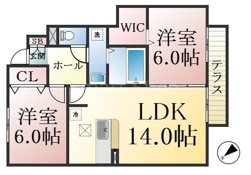 シャルマンハイムＢ棟の間取り