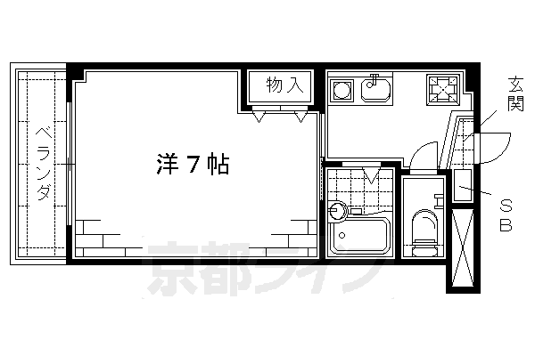 京都市伏見区深草西浦町１丁目のマンションの間取り