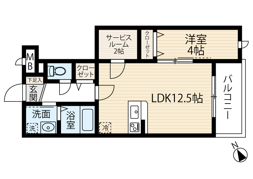 北九州市戸畑区菅原のマンションの間取り