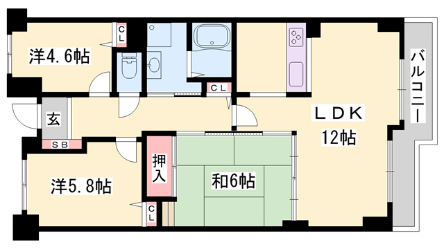 ロイヤルシャトー手柄南の間取り