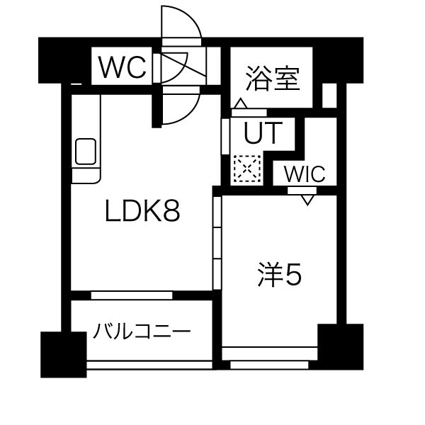 札幌市西区八軒一条東のマンションの間取り