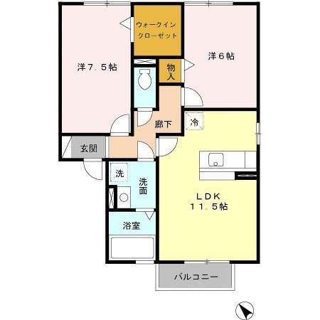 和歌山市平井のアパートの間取り