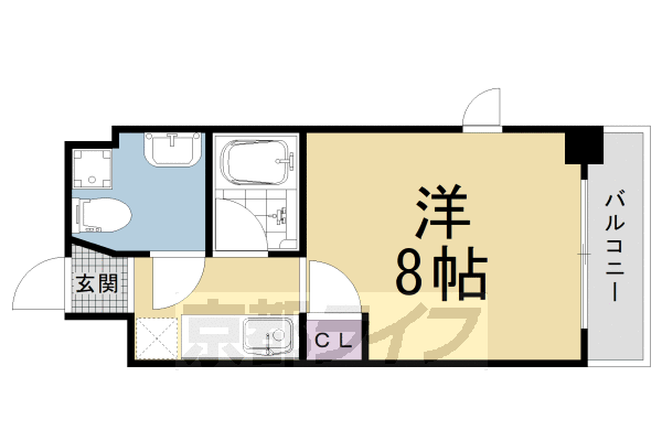 京都市中京区西ノ京左馬寮町のマンションの間取り