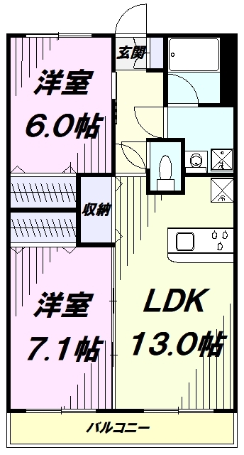 リリーヴィレッジCRESTの間取り