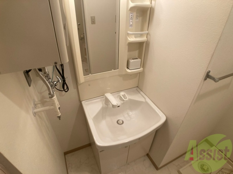 洗面設備　シャンプードレッサー。身支度はここでばっちりですね。