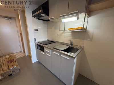 キッチン　電気コンロ付きのキッチン♪