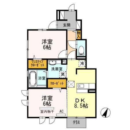 ＪＲ常磐線 いわき駅 徒歩56分 2階建 築15年の間取り写真