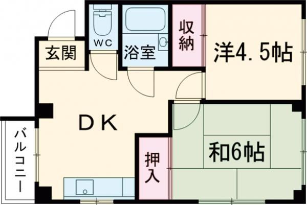 東京メトロ半蔵門線 押上駅 徒歩3分 4階建 築39年の間取り写真