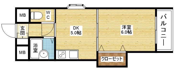 地下鉄御堂筋線 西中島南方駅 徒歩3分 8階建 築42年の間取り写真