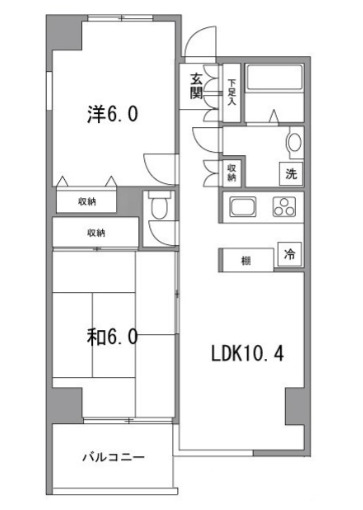 都営新宿線 大島駅 徒歩10分 7階建 築38年の間取り写真
