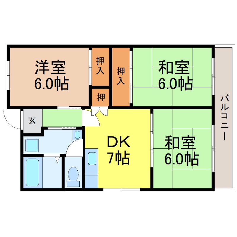 ＪＲ東海道本線 金山駅 徒歩3分 7階建 築40年の間取り写真