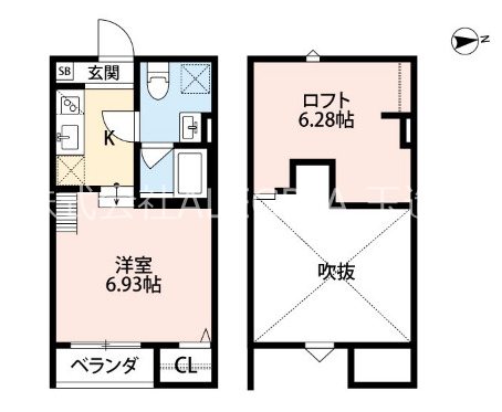 近鉄大阪線 今里駅 徒歩5分 2階建 築9年の間取り写真