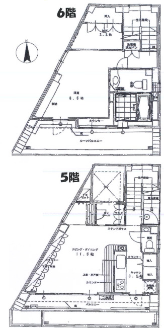 東京メトロ千代田線 町屋駅 徒歩9分 6階建 築23年の間取り写真