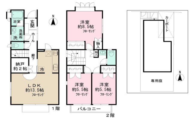 小山7丁目賃貸戸建の間取り写真