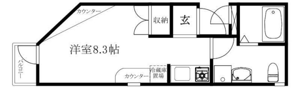 松山市味酒町のマンションの間取り