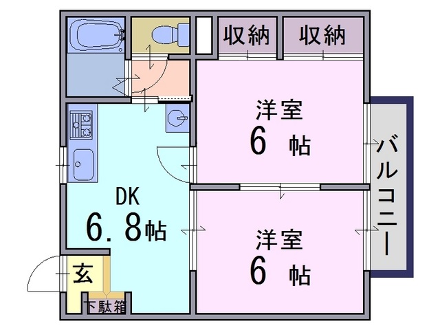 橿原市四条町のアパートの間取り