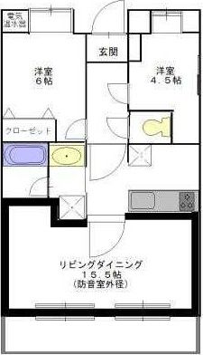 世田谷区瀬田のマンションの間取り