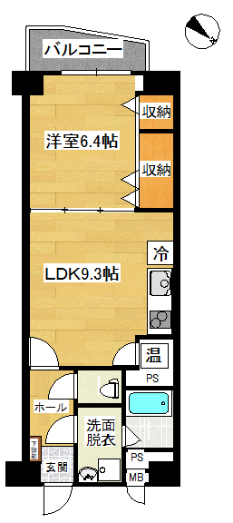 米子市角盤町のマンションの間取り