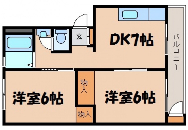 呉市焼山中央のマンションの間取り