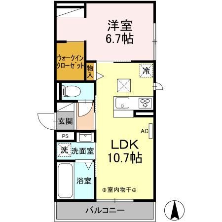 Ｄ－ＲＯＯＭ茜部中島　Ａ棟の間取り