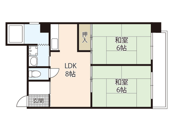 広島市中区広瀬北町のマンションの間取り