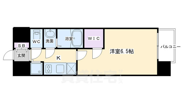 京都市下京区梅小路高畑町のマンションの間取り