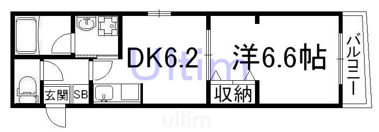 京都市伏見区向島本丸町のマンションの間取り