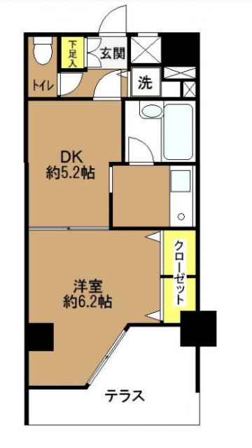 中央区佃のマンションの間取り