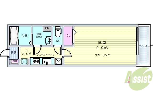 リブリ曽根ハイムの間取り