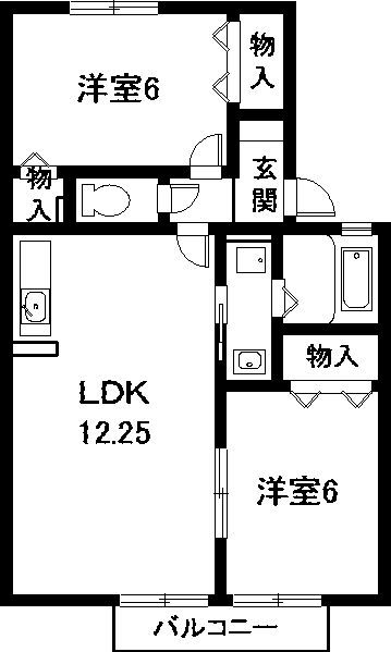 瀬戸市若宮町のアパートの間取り