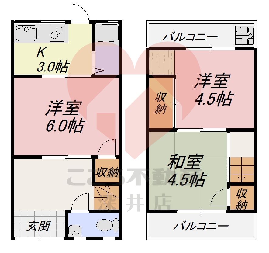 大阪府柏原市安堂町（一戸建）の賃貸物件の間取り