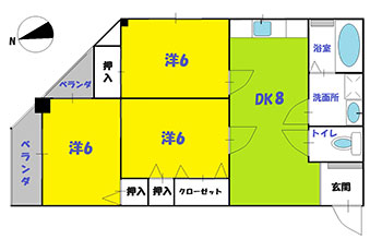 中川第3マンションの間取り