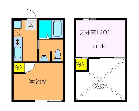 京都市中京区壬生森前町のアパートの間取り