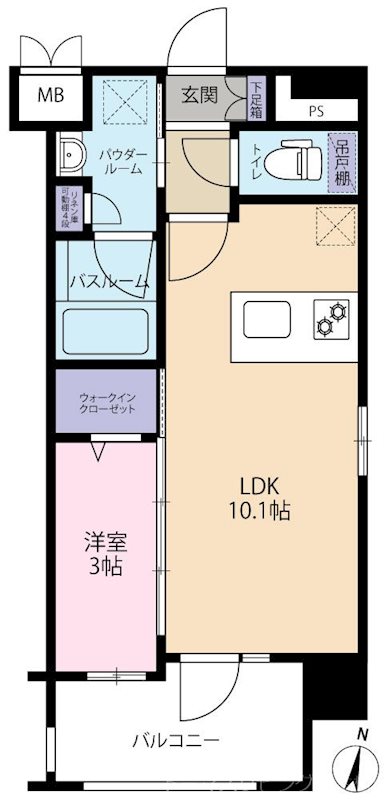 福岡市早良区高取のマンションの間取り