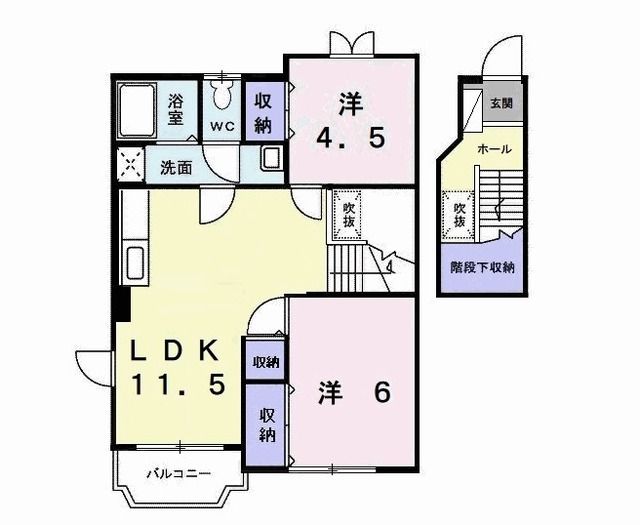【茂原市長清水のアパートの間取り】