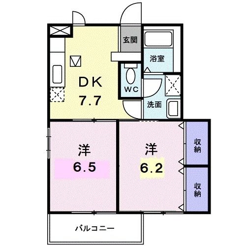 【松阪市久保町のアパートの間取り】