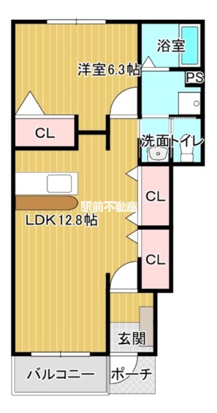 大川市大字本木室のアパートの間取り