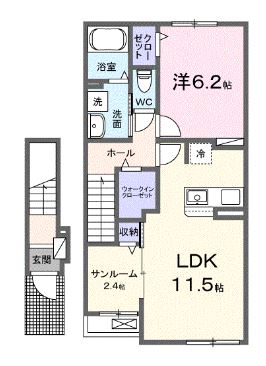 高松市国分寺町新居のアパートの間取り