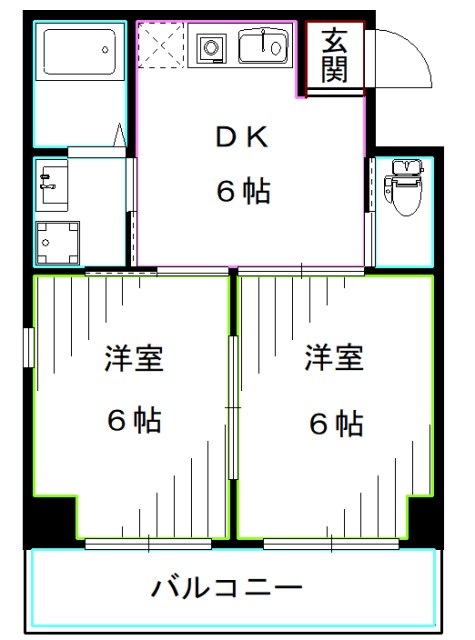 中野区弥生町のマンションの間取り