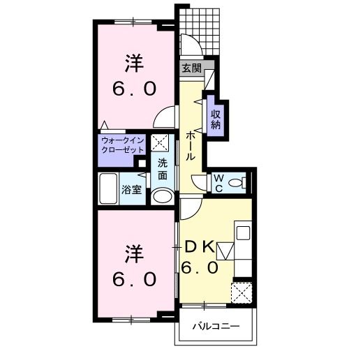 伊賀市円徳院のアパートの間取り