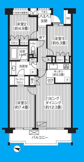 横浜市磯子区洋光台のマンションの間取り